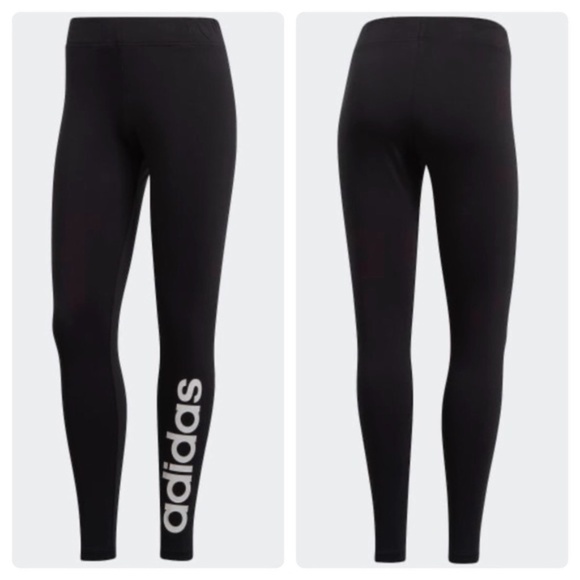 New Adidas Women's High Rise Logo Leggings Tights Size XS - Picture 5 of 14